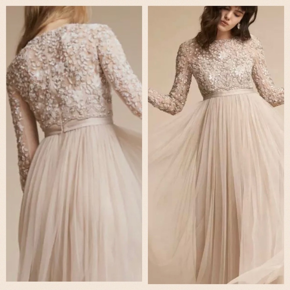 🥳HP Needle & Thread BHLDN Rhapsody 2 XS BeadedBodice Romantic Wedding Prom Gown